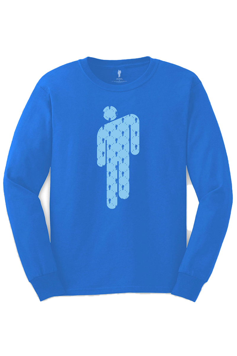 BILLIE EILISH UNISEX LONG SLEEVED TEE: MANINMAN BLUE