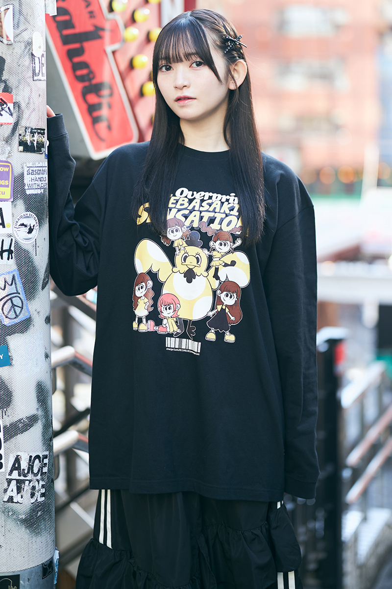 手羽先センセーション × over print × GEKIROCK CLOTHING コラボ・ロンT BLACK