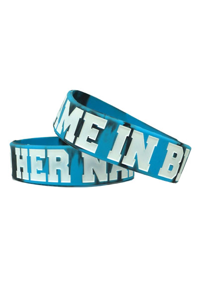 HER NAME IN BLOOD WRISTBAND Blue/Black　Marble x　White