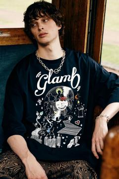 glamb (グラム) Needlework Oversize T-shirts/ニードルワークオーバーサイズＴシャツ Black