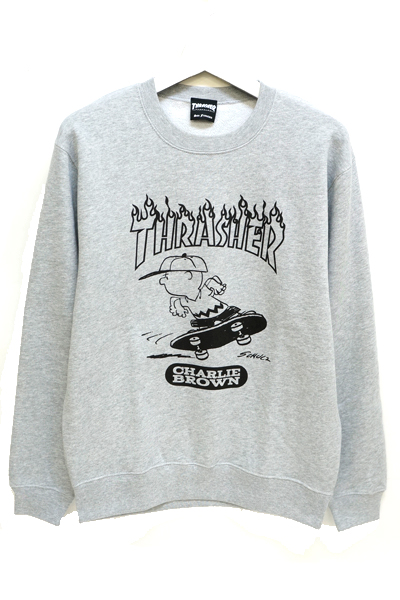 THRASHER×PEANUTS SWEAT  THR17PNV3-01DS Gray