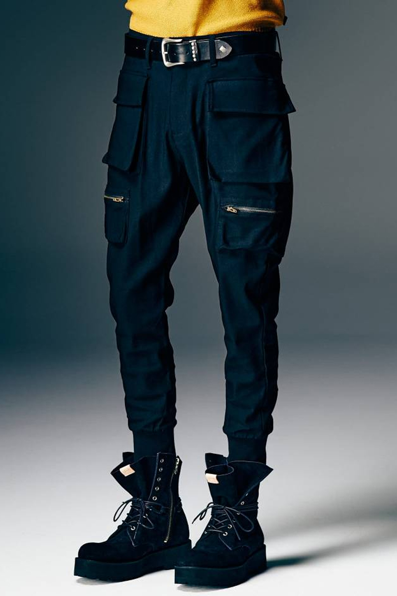 glamb(グラム)Rib Cargo Pants / リブカーゴパンツ - Black