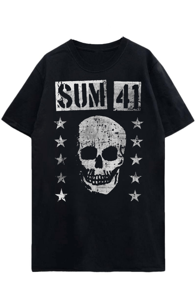 SUM41 UNISEX T-SHIRT: GRINNING SKULL