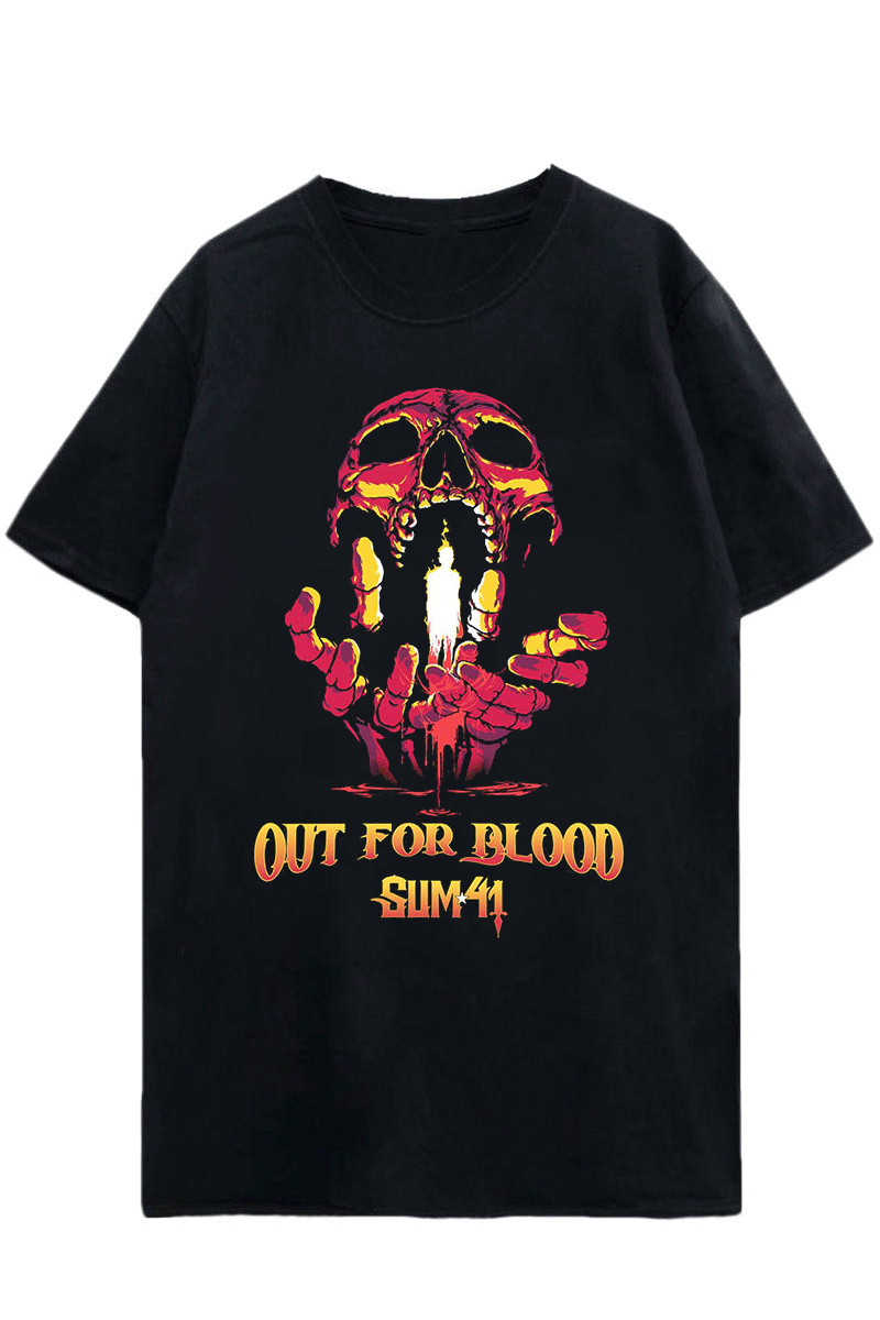 SUM41 UNISEX T-SHIRT: OUT FOR BLOOD (BACK PRINT) 