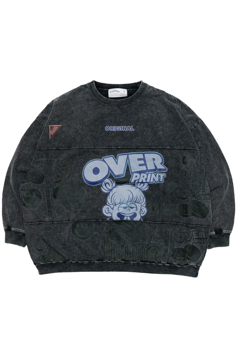 over print (オーバープリント) pigment bittersweet LS Tee - Chacoal