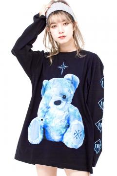 TRAVAS TOKYO【トラヴァストーキョー】Furry bear L/S Tee 2022ver. BLACK