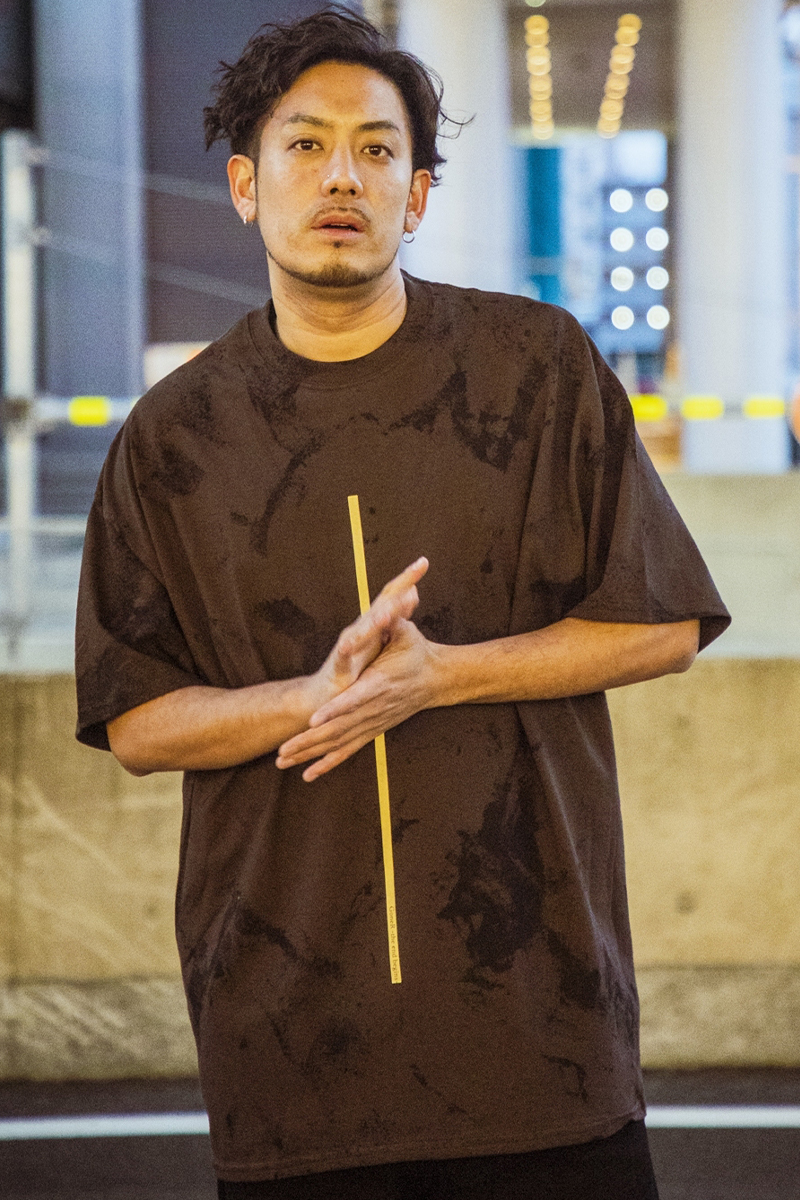 GoneR GR28CT002 Tie-dye Line T-Shirts Dark Chocolate