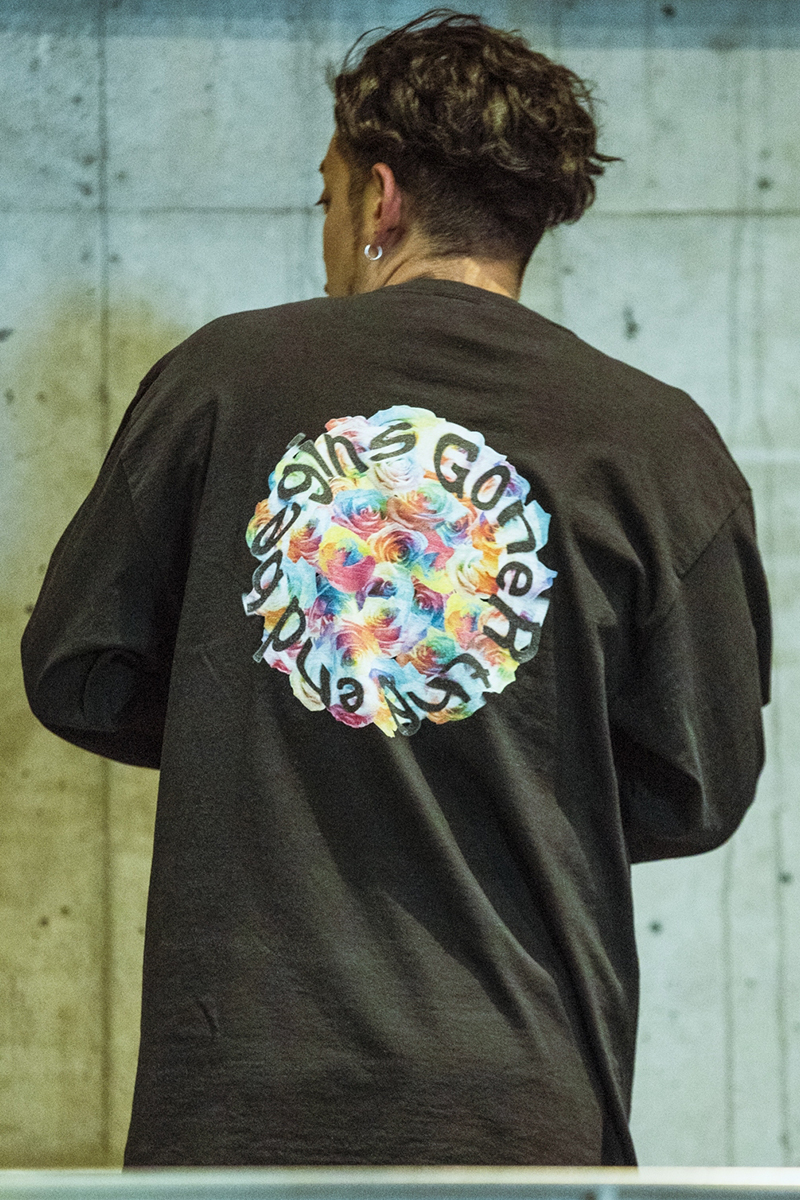GoneR GR28LS001 Rainbow Rose L/S T-Shirts Black