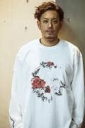 GoneR GR28LS002 Rose Arrange Skull L/S T-Shirts White