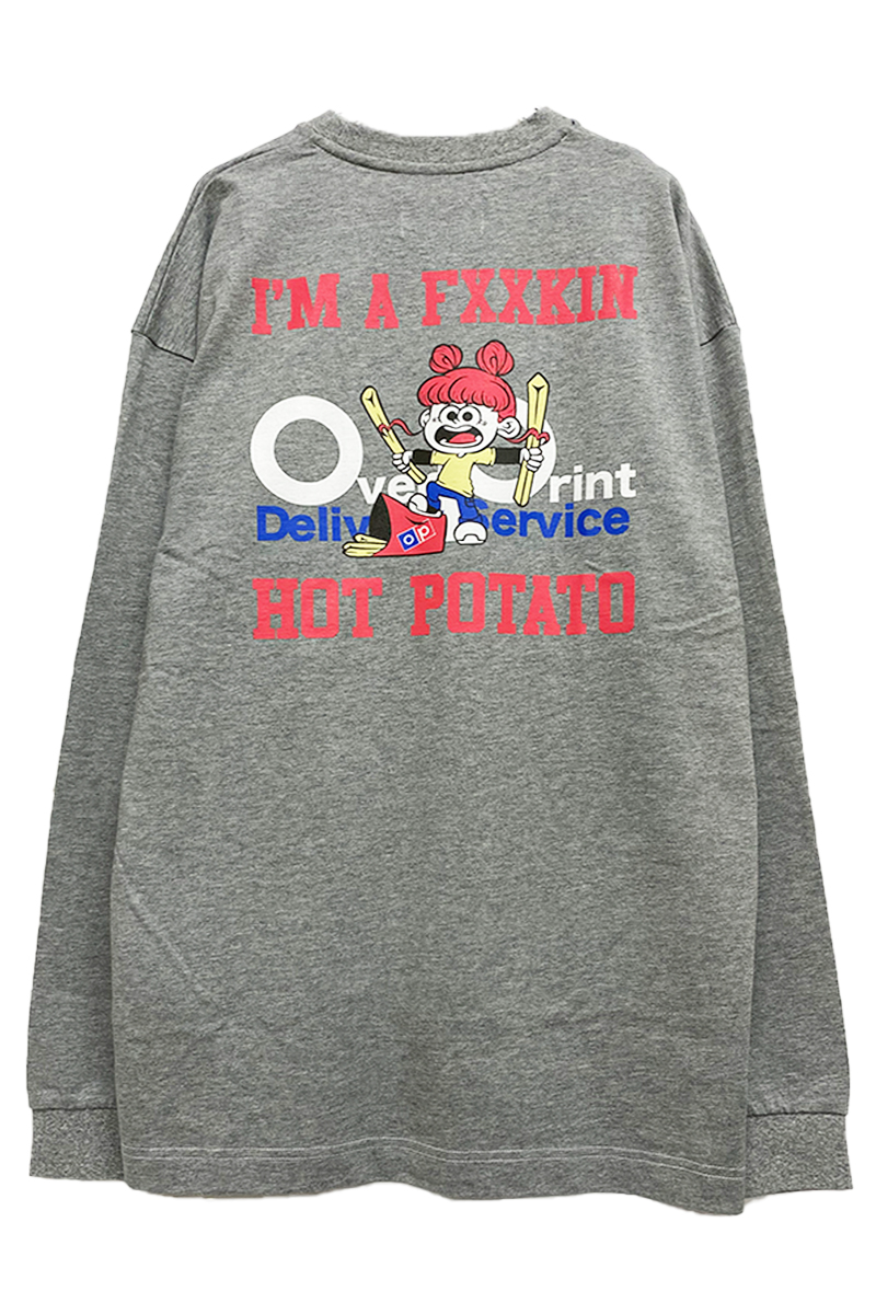 over print(オーバープリント) POTATO LS Tee (heather gray)