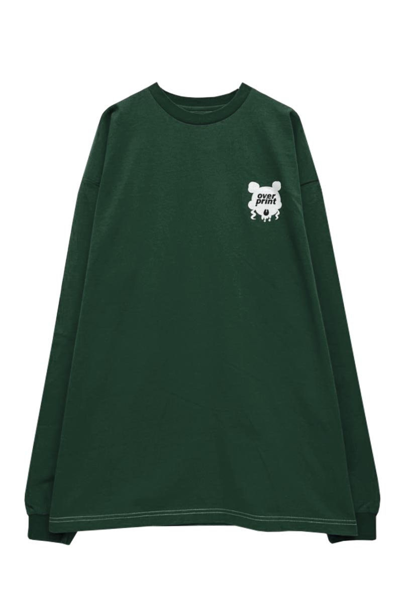 over print (オーバープリント) SHADOWS LS Tee (dark green)