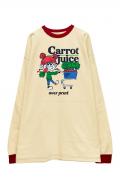 over print (オーバープリント) Carrot juice LS Tee (ivory / red)