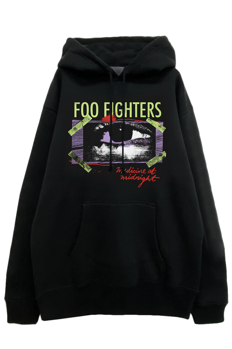 FOO FIGHTERS UNISEX PULLOVER HOODIE: MEDICINE AT MIDNIGHT TAPED