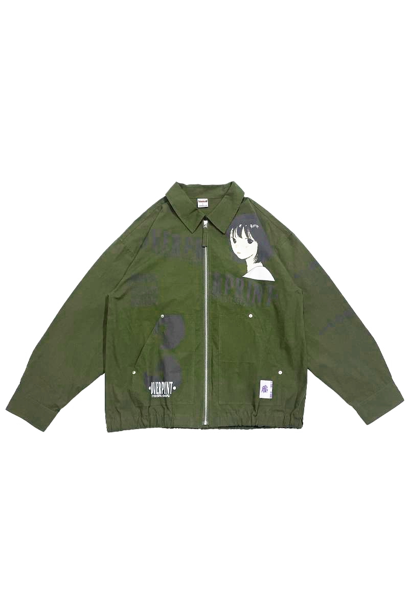 over print (オーバープリント) faith jacket - Khaki