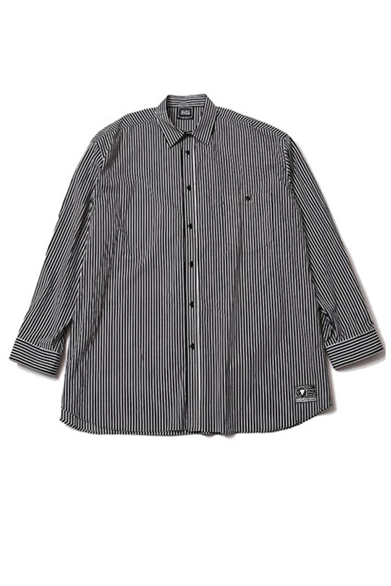 SILLENT FROM ME NAP -Pattern Wide Shirts STRIPE