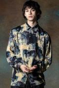 glamb (グラム) Abstract Galaxy Shirt Black