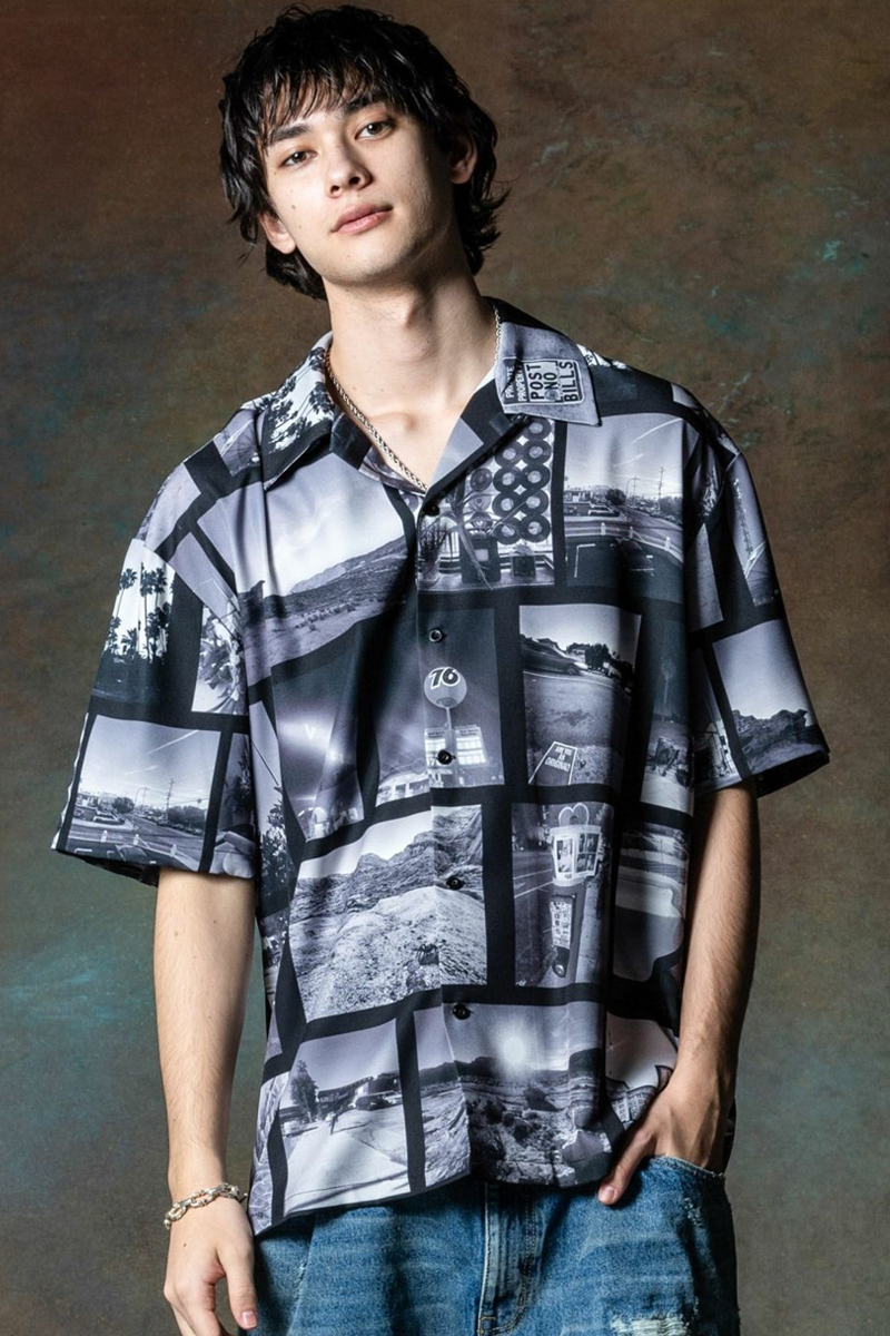 glamb (グラム) LA Photo Shirt Black