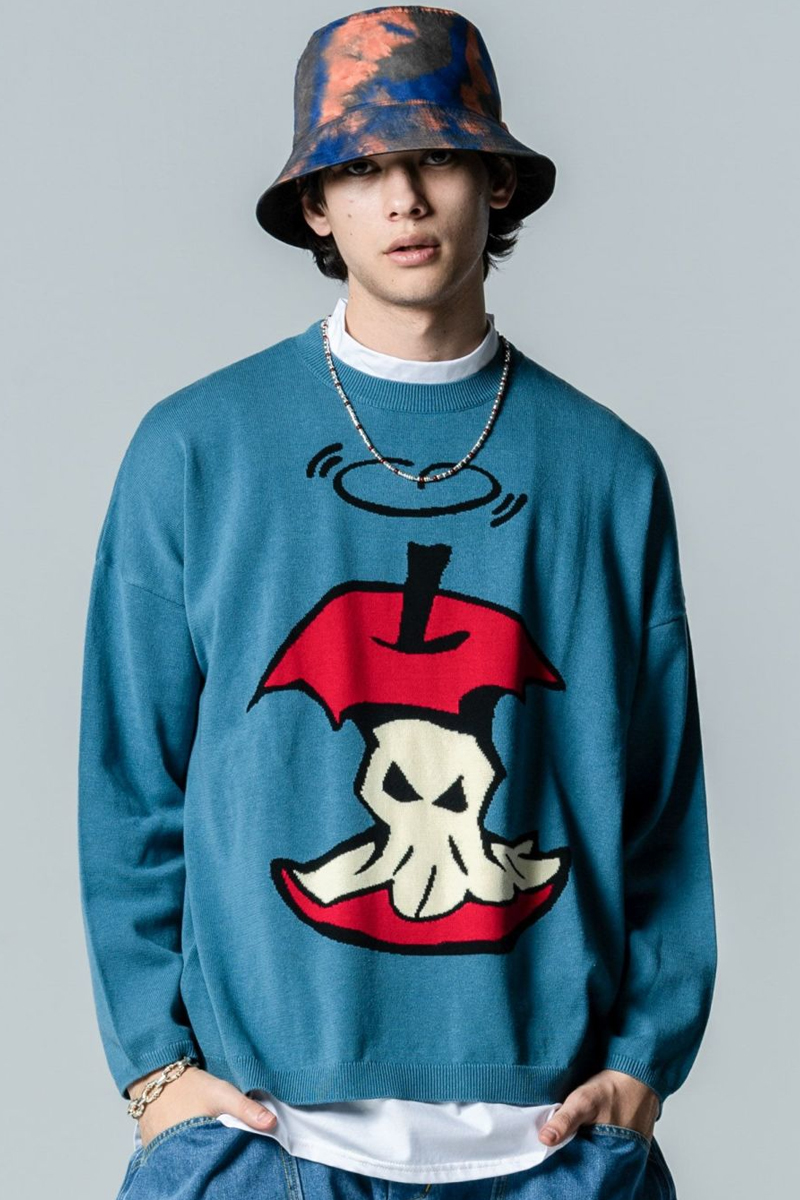 glamb (グラム) Eaten Apple Knit Navy