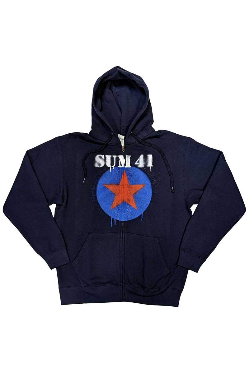 SUM41 UNISEX ZIPPED HOODIE: STAR LOGO (EX-TOUR)