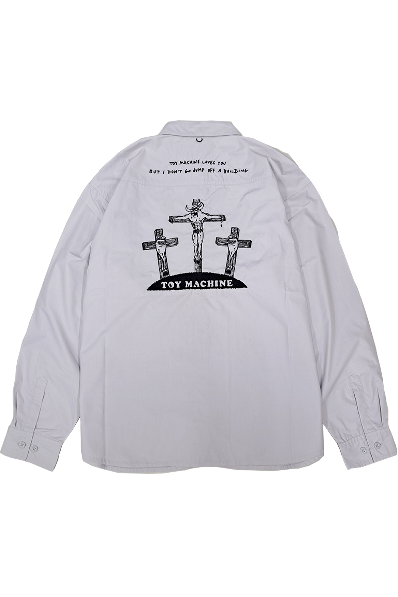 TOY MACHINE (トイマシーン) DOES'N LOVE YOU WORK SHIRTS L.Gray
