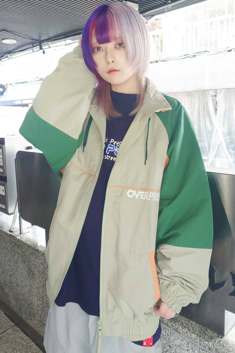 over print (オーバープリント) Zip Blouson green