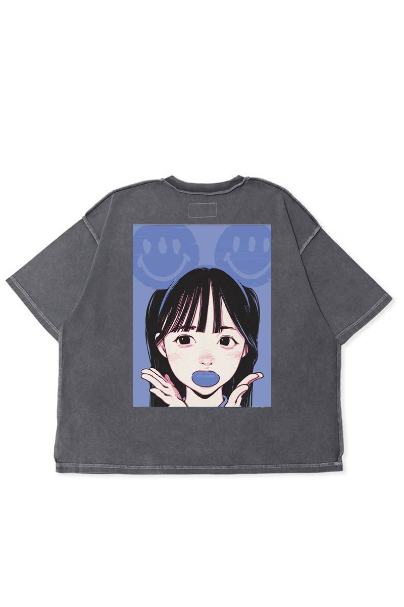 【お問い合わせ商品】over print POP ART pigment Tee Ver:24 GLOW IN THE DARK - Chacoal