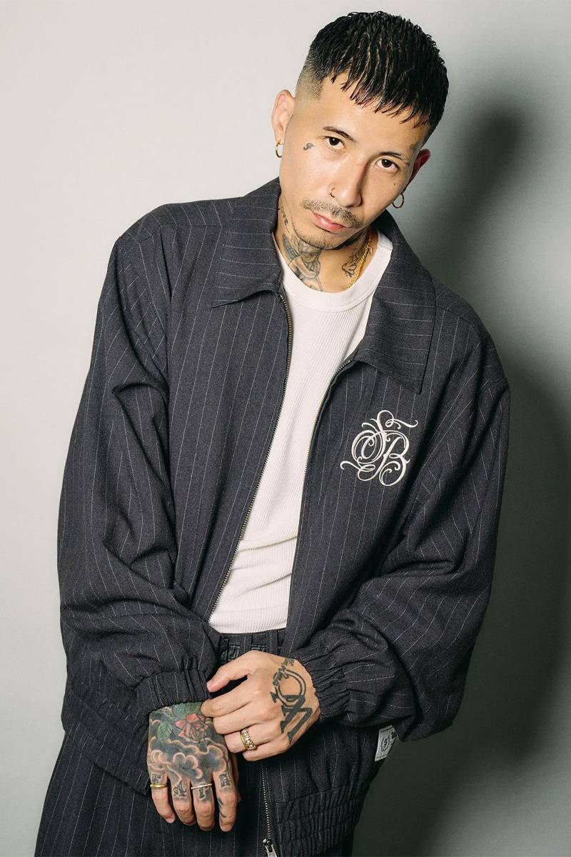 Subciety(サブサエティ) Pinstripe blouson - Black
