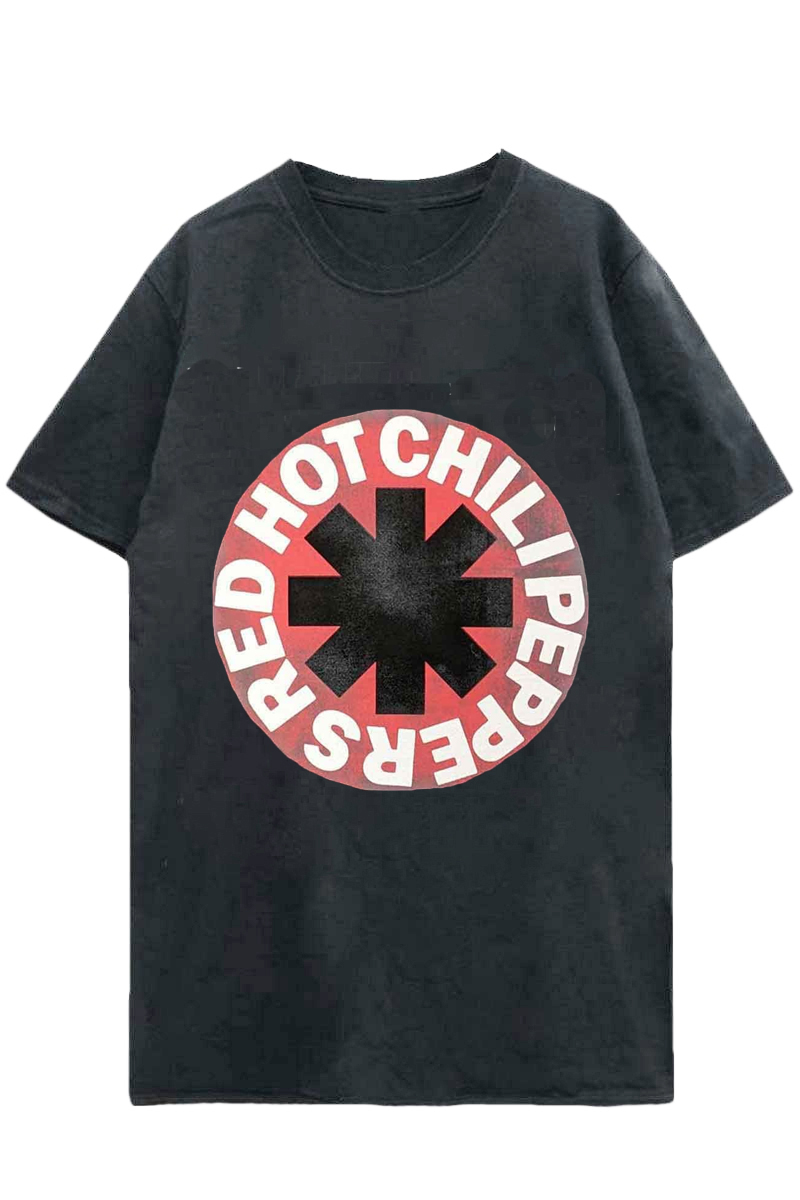 RED HOT CHILI PEPPERS UNISEX T-SHIRT: RED CIRCLE ASTERISK (ECO-FRIENDLY)