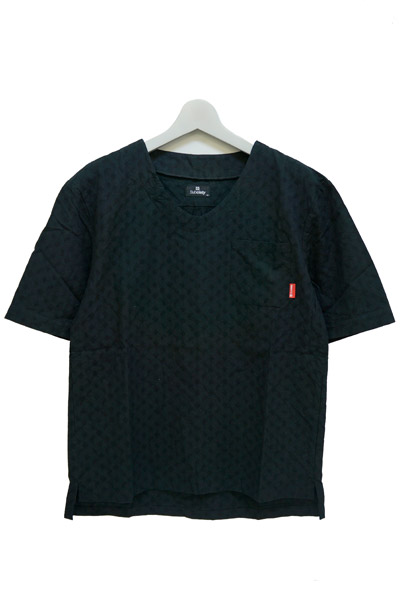 Subciety (サブサエティ) PAISLEY JACQUARD P/O S/S BLACK