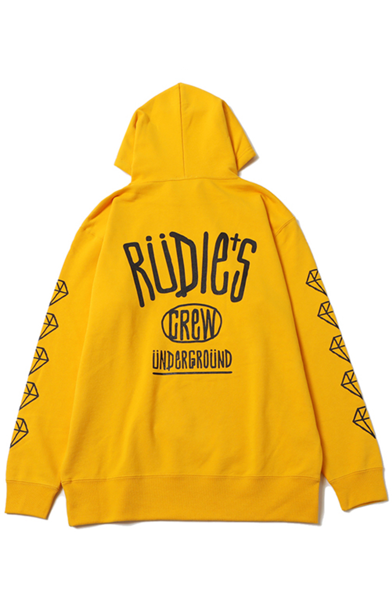 RUDIE'S DRAWING HOOD SWEAT YELLOW