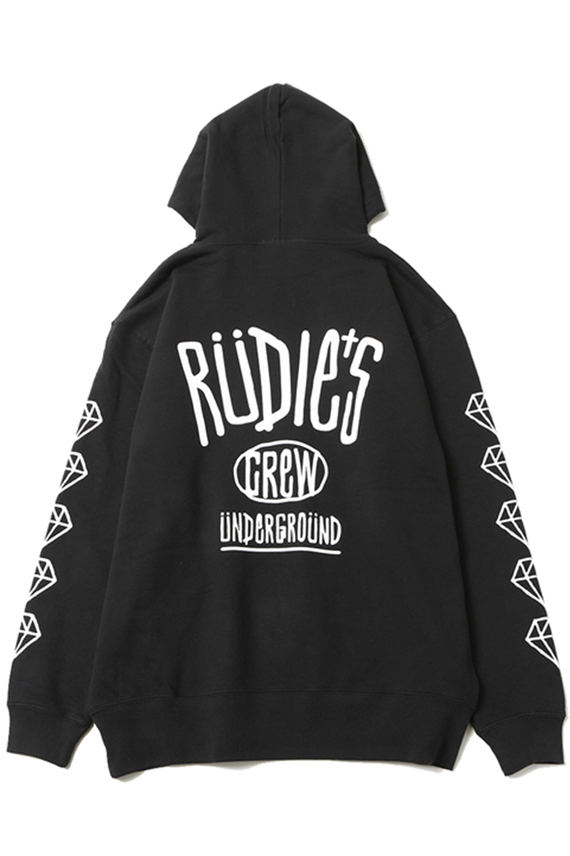 RUDIE'S DRAWING HOOD SWEAT BLACK