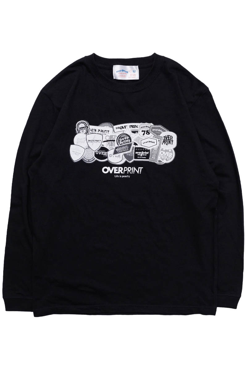over print (オーバー・プリント) “Walk with grace” LS Tee - Black