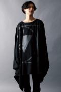 SILLENT FROM ME CRYPTIC -Extra Wide Poncho- BLACK/BLACK