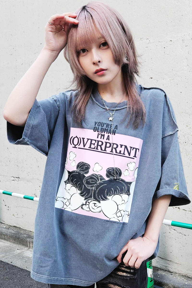 over print (オーバー・プリント) Above Tee - Chacoal