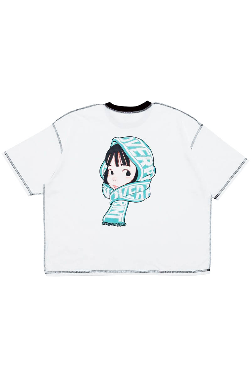 over print (オーバー・プリント) SCARF Tee_2 - White