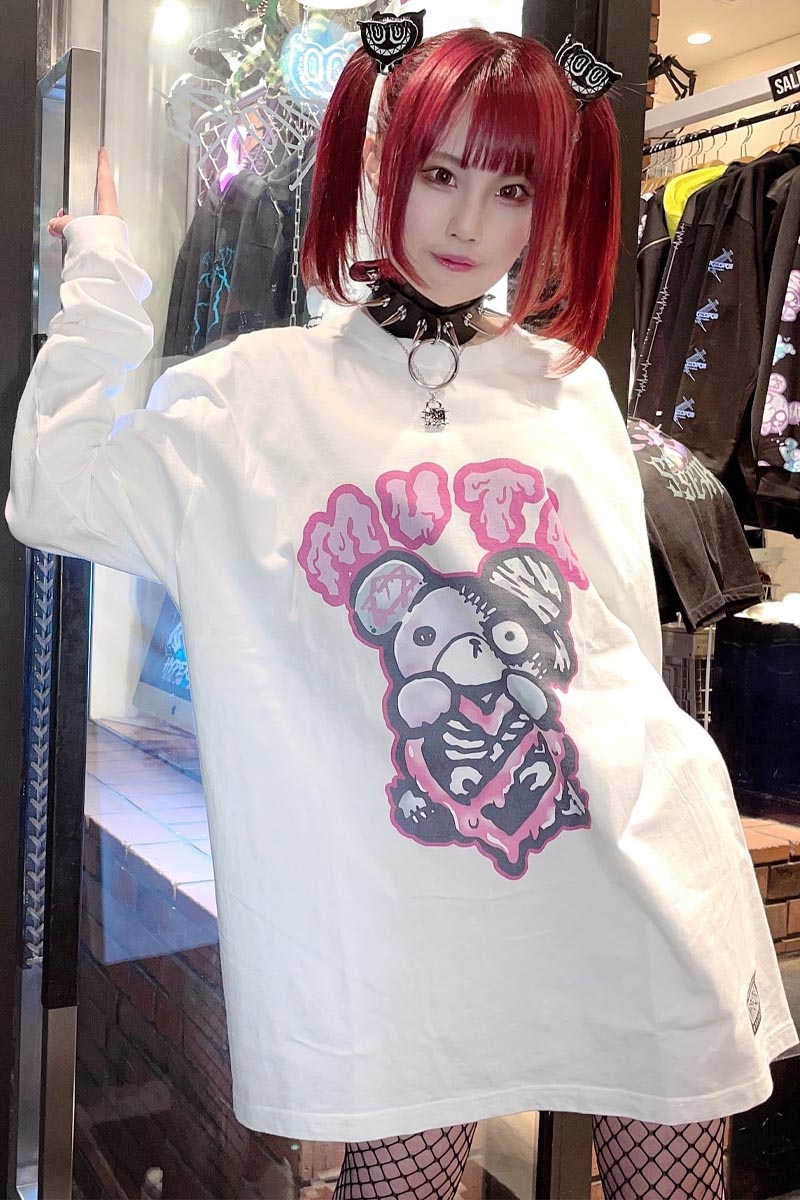 HYPER CORE SICKS MUTE BEARロングスリーブTシャツ WHITE