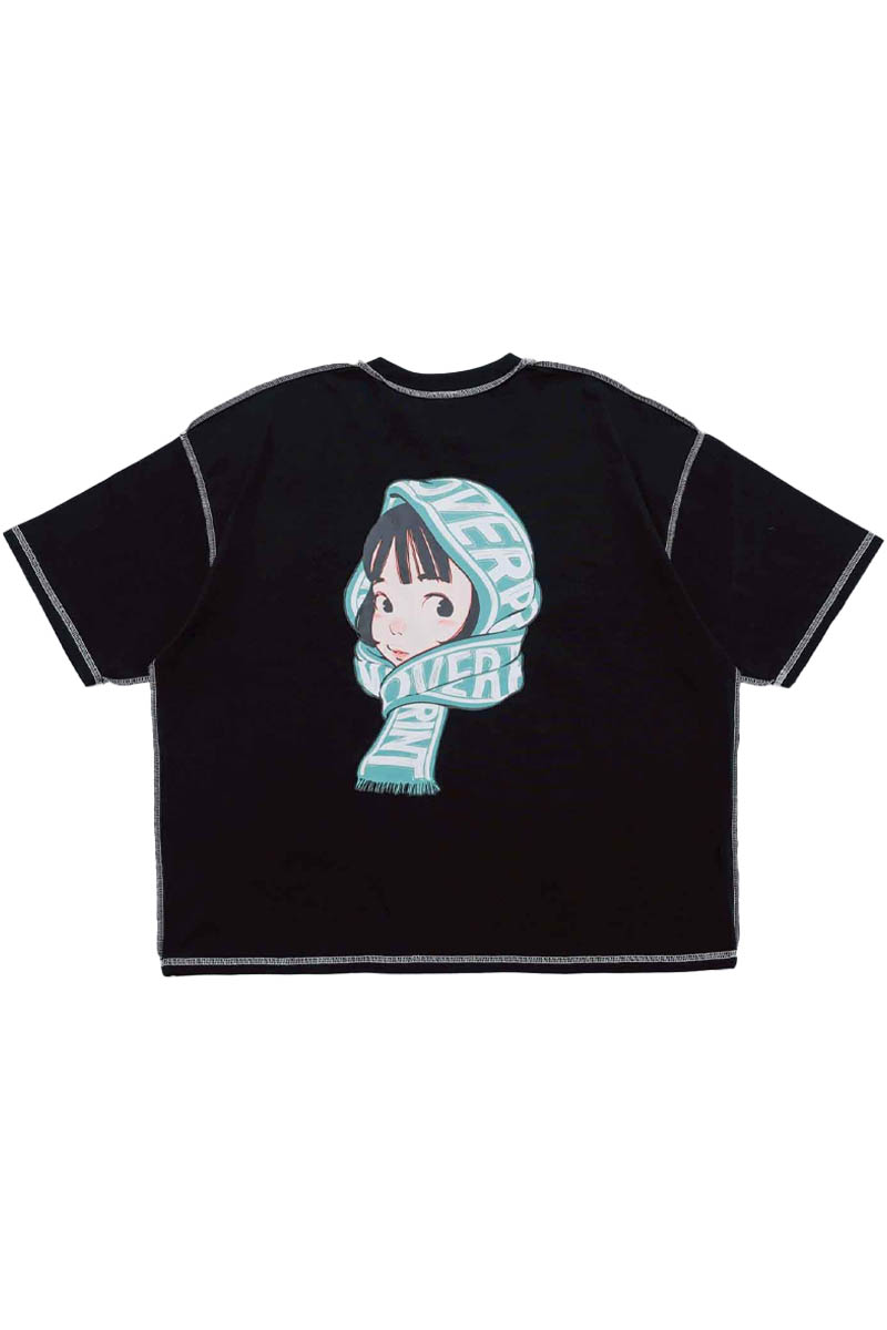 over print (オーバー・プリント) SCARF Tee_2 - Black