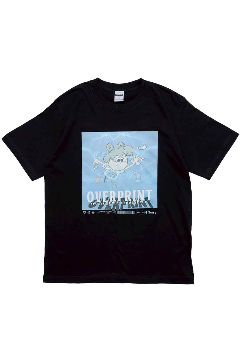 over print (オーバー・プリント) NEVER Tee - Black