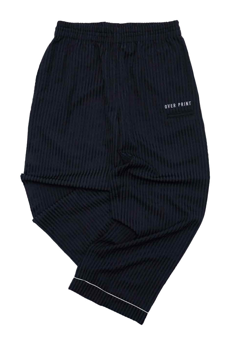 over print (オーバー・プリント) LOUNGE STRIPE PANTS - Black