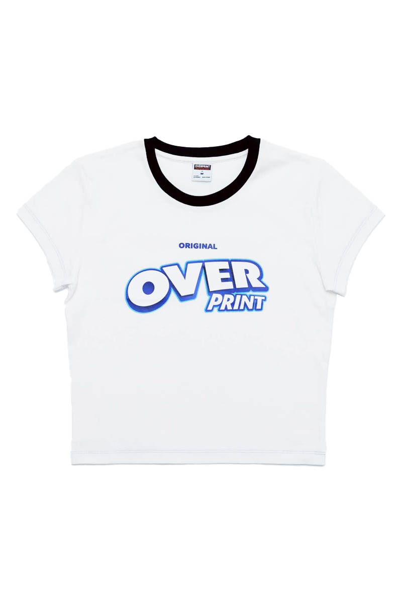 over print (オーバー・プリント) Ledies mini Tee - White
