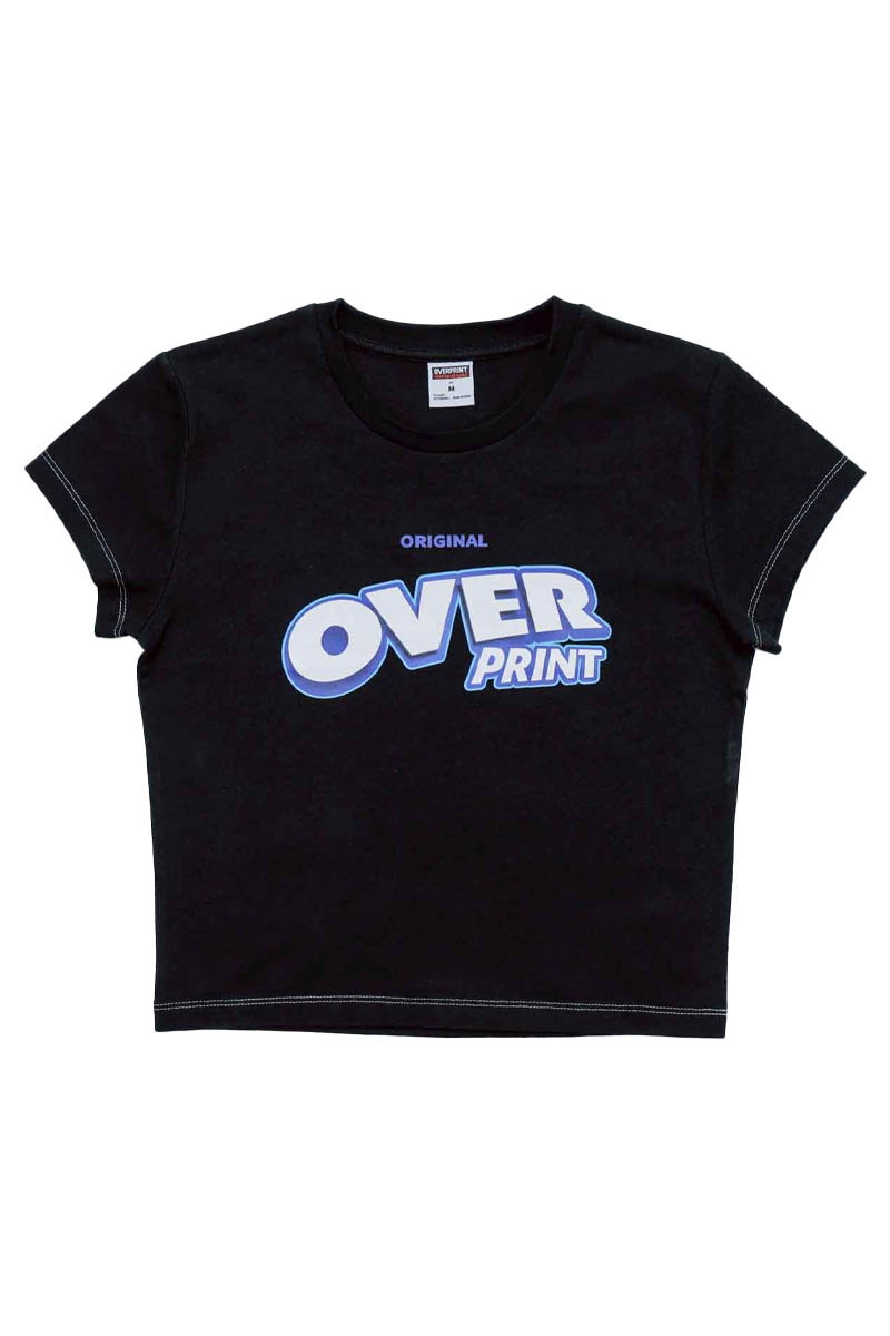 over print (オーバー・プリント) Ledies mini Tee - Black