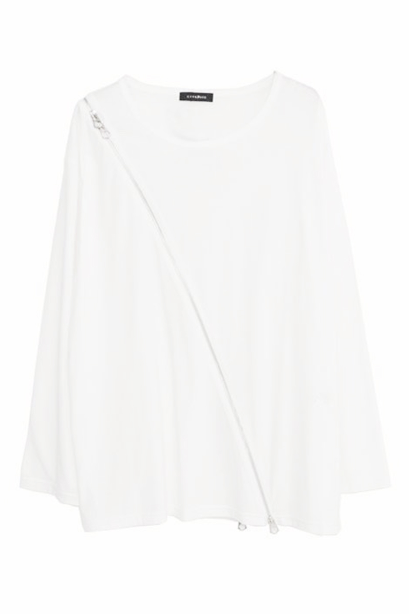 CIVARIZE【シヴァーライズ】 ZIPデザインモードロンT WHITE