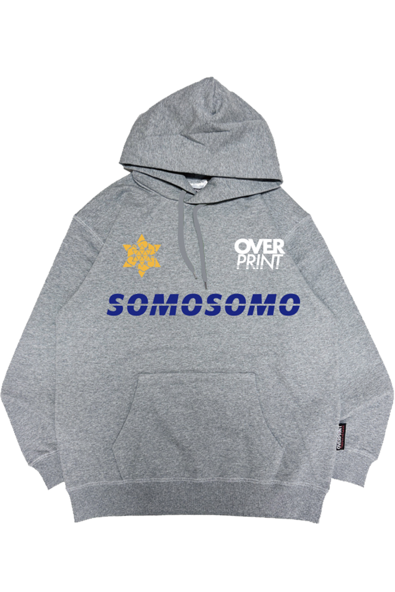 SOMOSOMO × over print × GEKIROCK CLOTHINGコラボ・パーカー GRAY