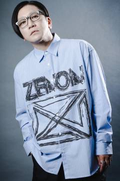 ZENON(ゼノン) Front logo striped shirt BLUE