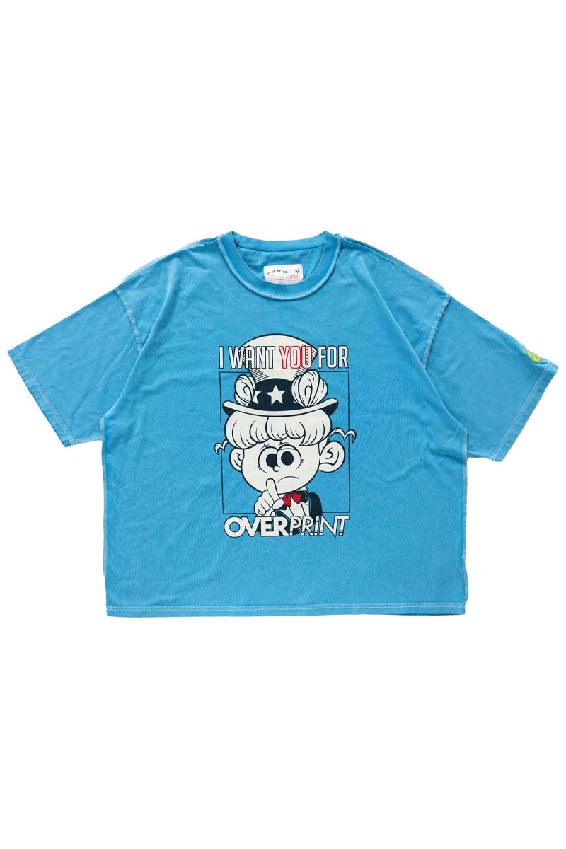 over print (オーバー・プリント) Uncle Sam Tee - Blue
