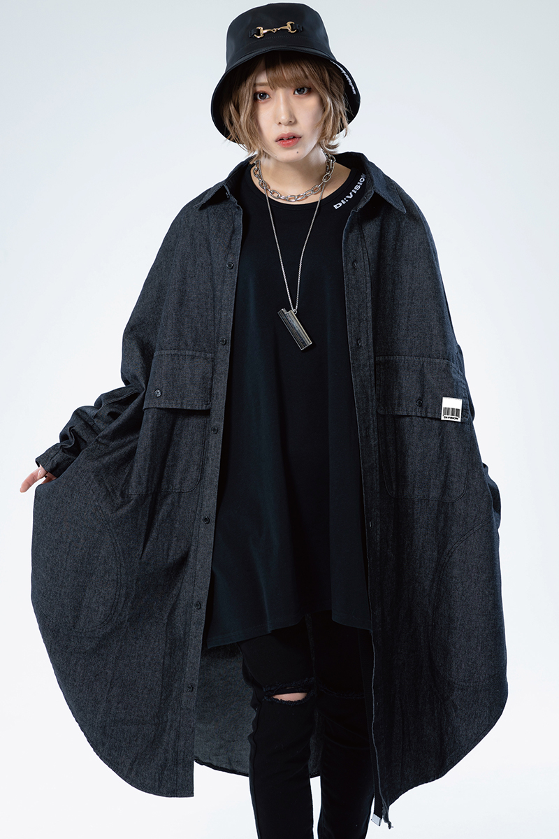  DI:VISION HUGE-SIZED DENIM SHIRT BLACK