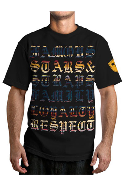 FAMOUS STARS AND STRAPS ENDLESS SERAPE SS TEE BLK