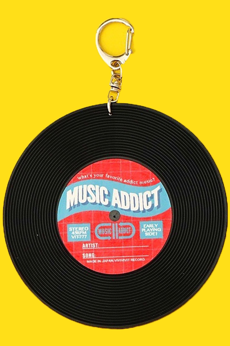 ビビビビット‼︎ レコードキーホルダー【MUSIC ADDICT】赤色