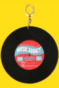 ビビビビット‼︎ レコードキーホルダー【MUSIC ADDICT】赤色