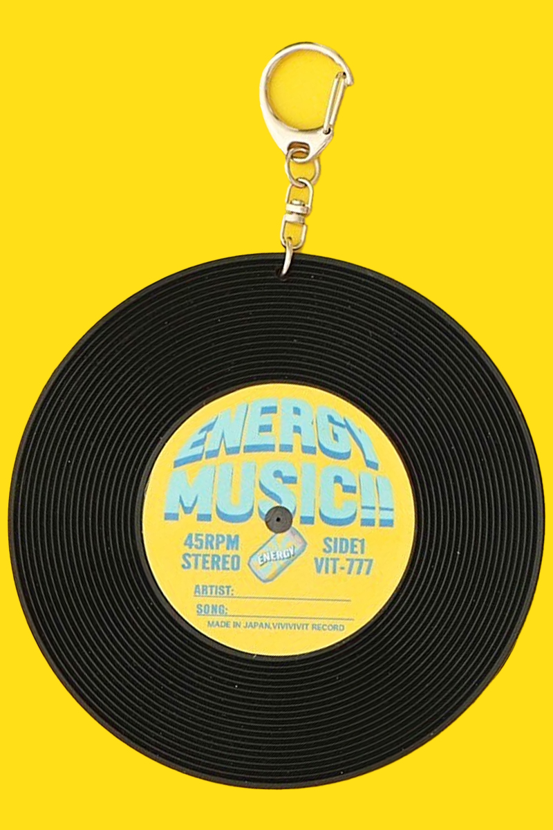 ビビビビット‼︎  レコードキーホルダー 【ENERGY MUSIC‼︎】 黄色